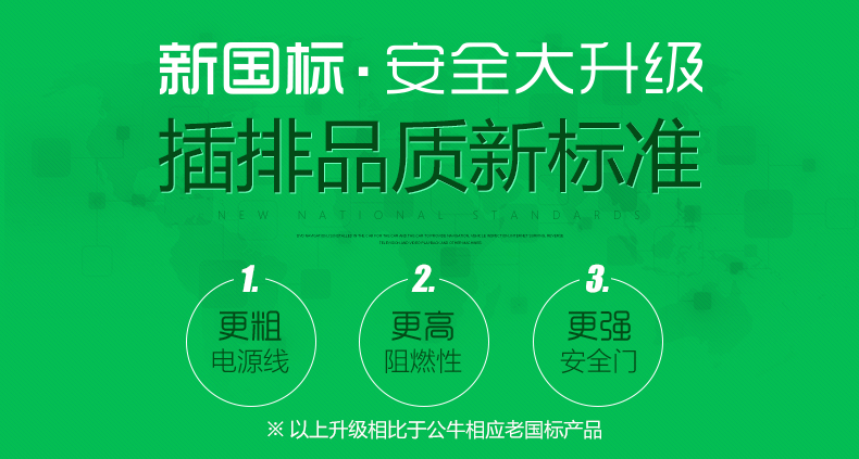 公牛 GN-402-1.8M 6位有线单开关接线板