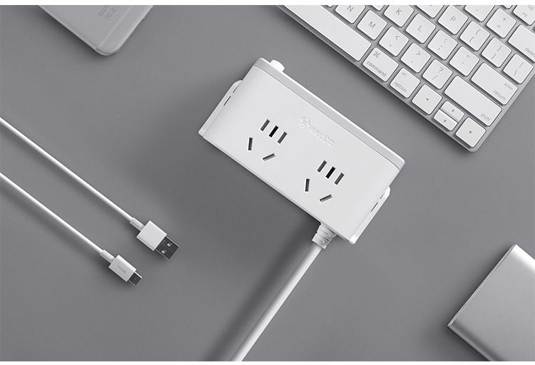 公牛 GN-U202GU-1.8M 2.4/2口USB、双五扁孔、总控开关办公桌系列桌边插