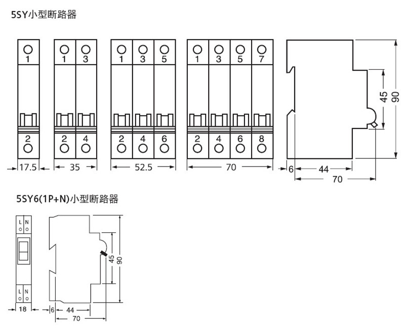 西门子 5SY62108CC D脱扣特性 2P 10A 小型断路器