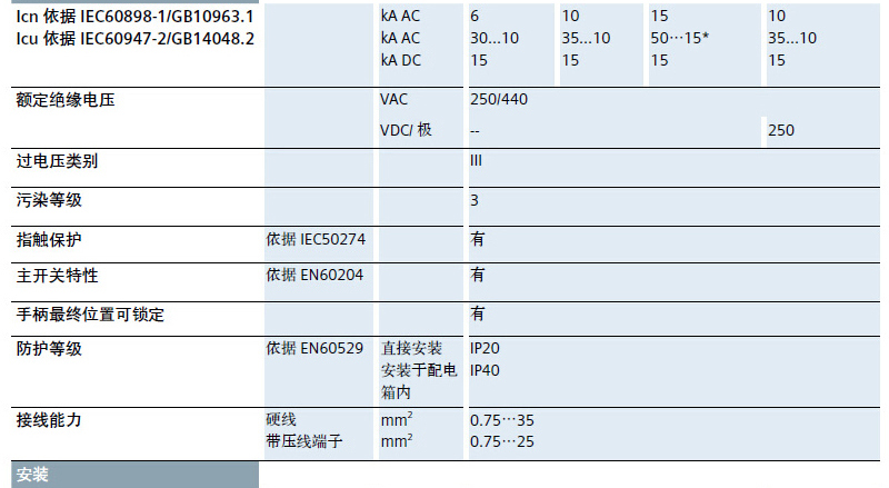 西门子 5SY62108CC D脱扣特性 2P 10A 小型断路器