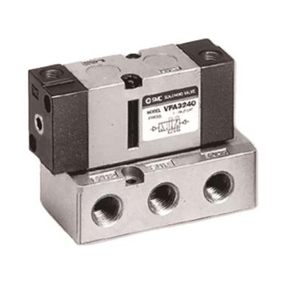 SMC VFA5144-03F 五通二位单气控 底板配管...