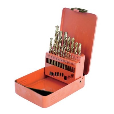 钢盾 麻花钻 19件套 镀钛高速钢直柄 套装 钻头套装/...