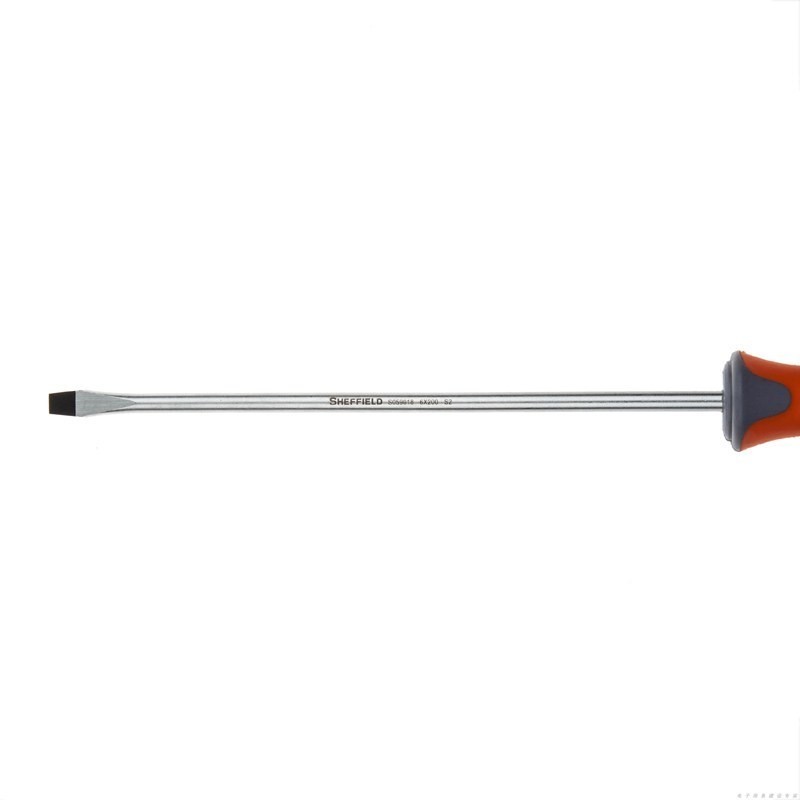 钢盾 三色柄一字螺丝批 6x200mm/1把