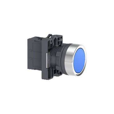 施耐德蓝色XA2塑料系列直径22mm带1常开触点平头按钮...