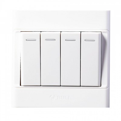 公牛 G05K411Y 暗装 白色 10A 四位单控面板...