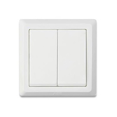 ABB AE102 暗装 白色 二开 单控 墙壁开关（A...