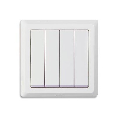 ABB AE104 暗装 白色 四开 单控 墙壁开关（A...