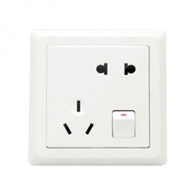 ABB AE225 暗装 白色 一开 五孔 墙壁开关（A...