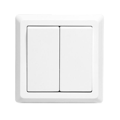 ABB AE106 暗装 白色 二开 双控 墙壁开关（A...