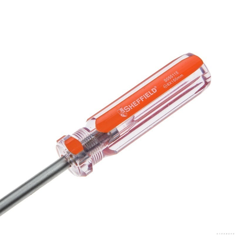 钢盾 一字彩条柄螺丝批 8x150mm/1把