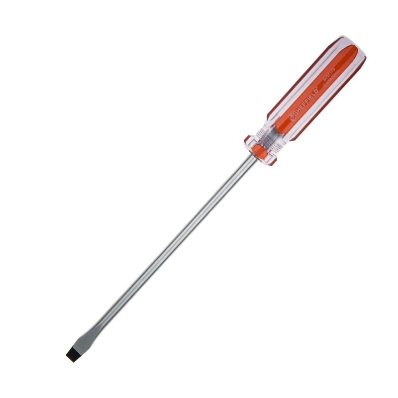 钢盾 一字彩条柄螺丝批 8x200mm/1把