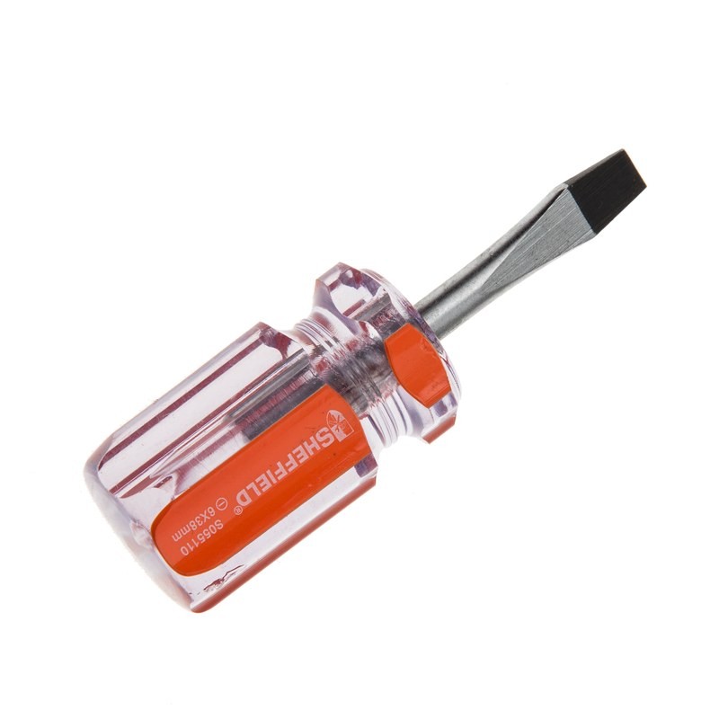 钢盾 一字彩条柄螺丝批 6.5x38mm/1把