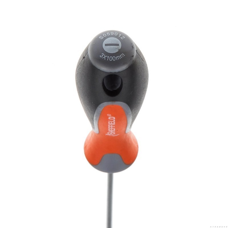 钢盾 三色柄一字螺丝批 3x100mm/1把