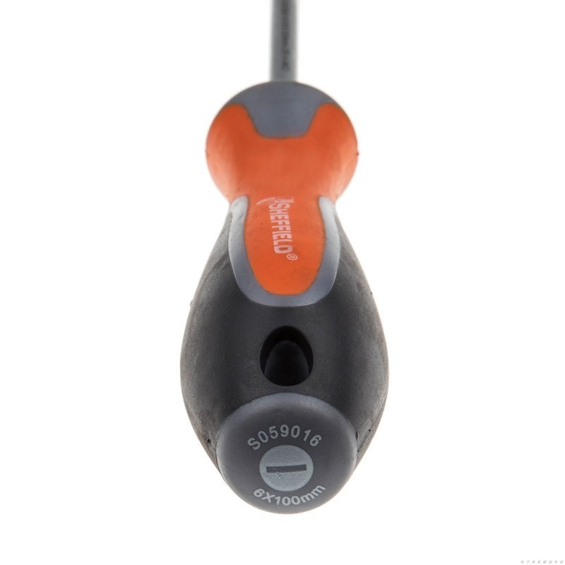 钢盾 三色柄一字螺丝批 6x100mm/1把