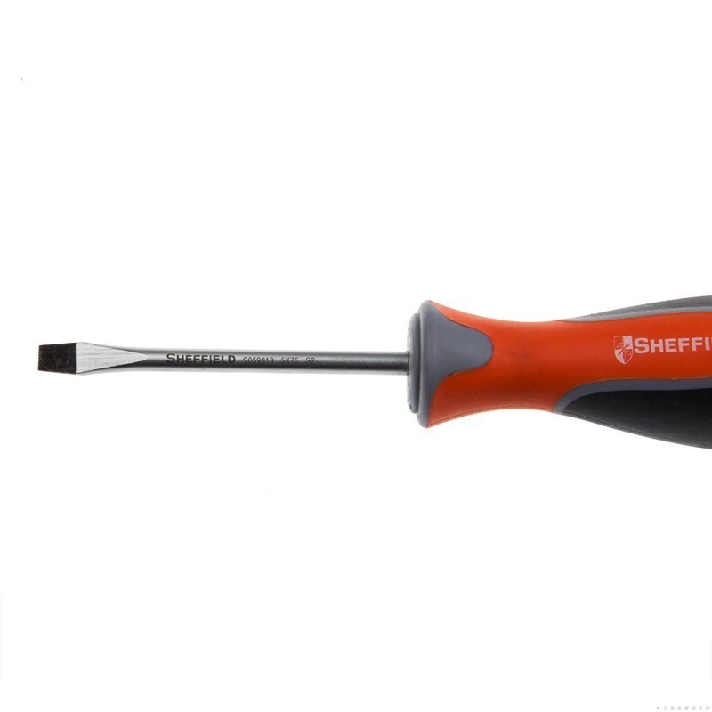 钢盾 三色柄一字螺丝批 5x75mm/1把