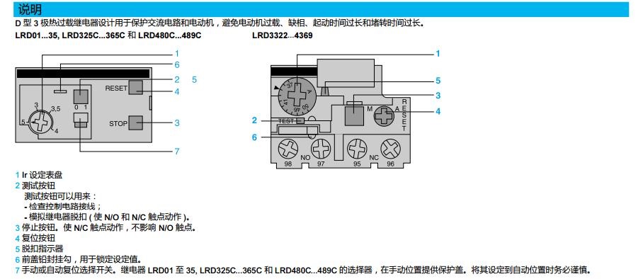 施耐德 国产TeSys D系列 LRD3365C 整定电流80-104A 热过载继电器