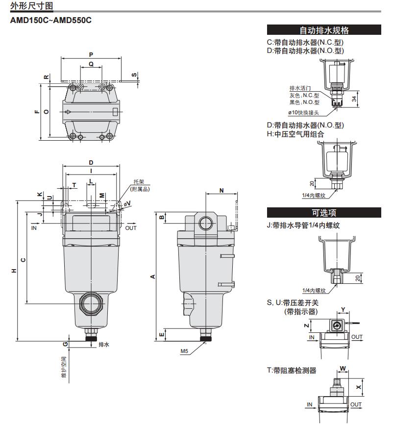 SMC AMD250C-02 Rc1/4 微雾分离器
