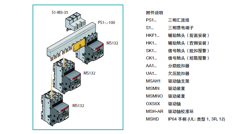ABB MS165型52.0-65.0A电动机保护用断路器