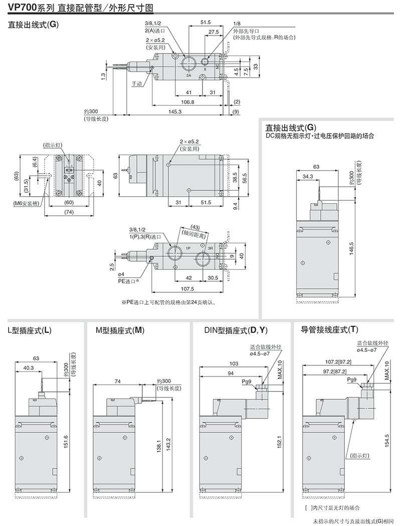SMC VP342-4DD1-02A AC220V DIN型插座式 Rc1/4 三通二位电磁阀