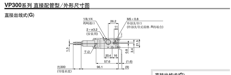 SMC VP342-4DD1-02A AC220V DIN型插座式 Rc1/4 三通二位电磁阀