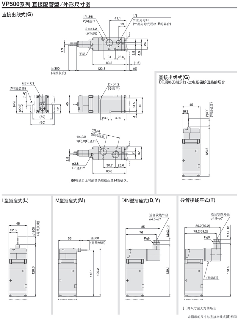 SMC VP342-4DD1-02A AC220V DIN型插座式 Rc1/4 三通二位电磁阀