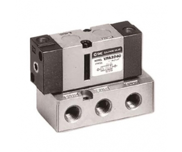 SMC VFA5144-03F 五通二位单气控 底板配管...