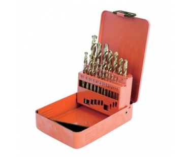 钢盾 麻花钻 19件套 镀钛高速钢直柄 套装 钻头套装/...