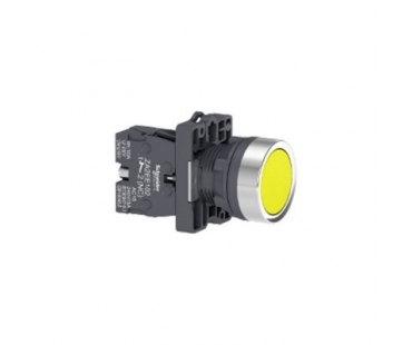 施耐德黄色XA2塑料系列直径22mm带1常开触点平头按钮...