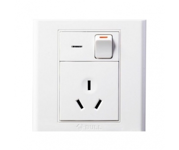 公牛 G05E203 暗装 白色 一位 单控开关 一位三...