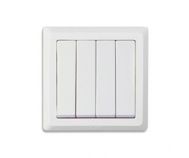 ABB AE104 暗装 白色 四开 单控 墙壁开关（A...